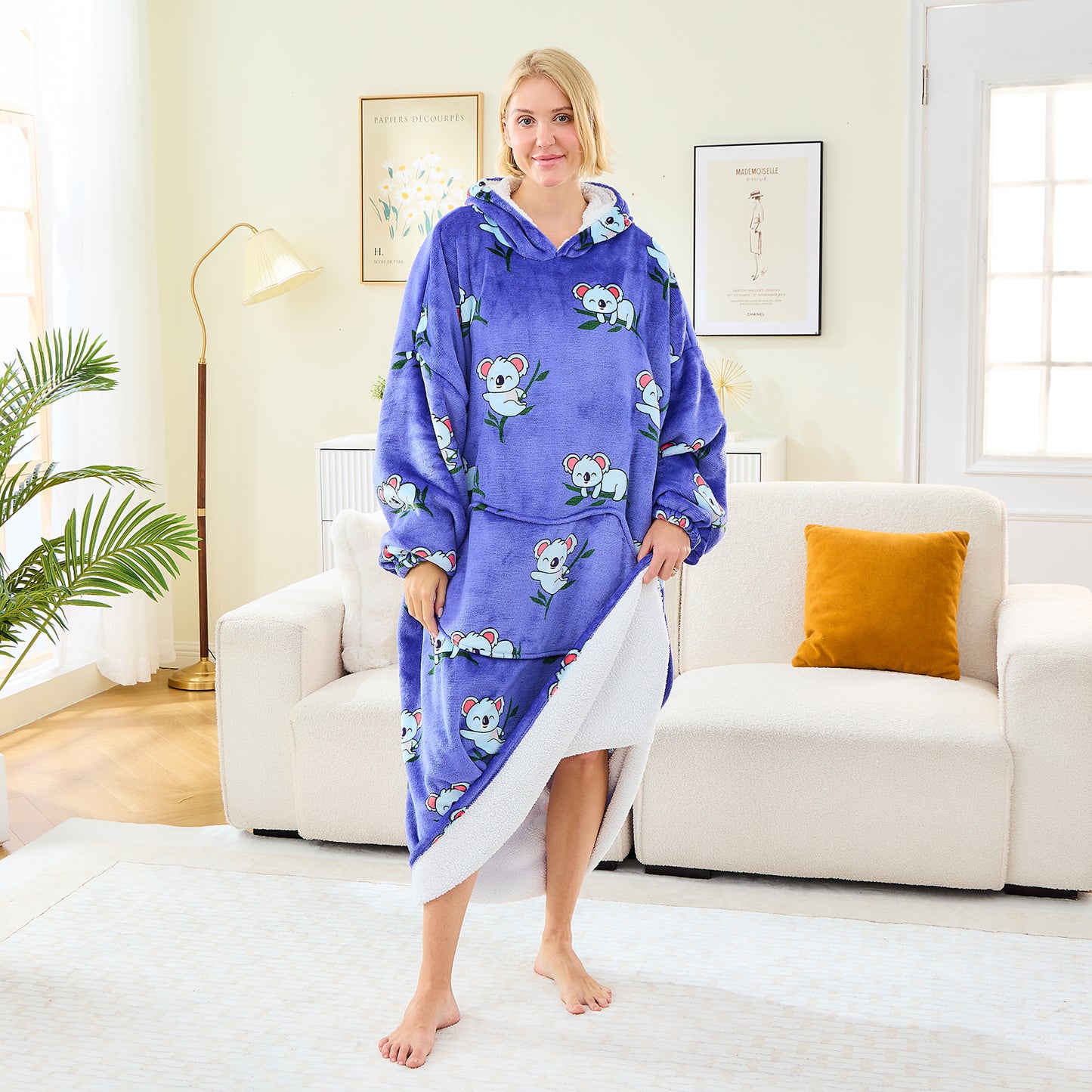 Koala Design Extra Long Hoodie Blanket Cosy Wear