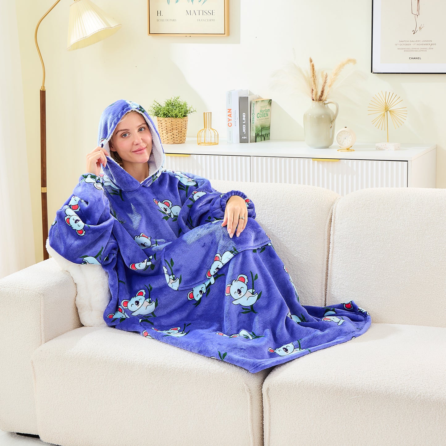 Koala Design Extra Long Hoodie Blanket Cosy Wear