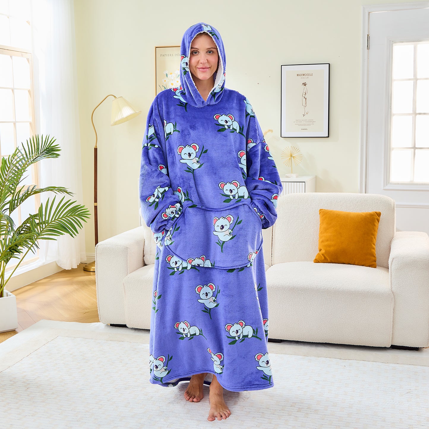 Koala Design Extra Long Hoodie Blanket Cosy Wear