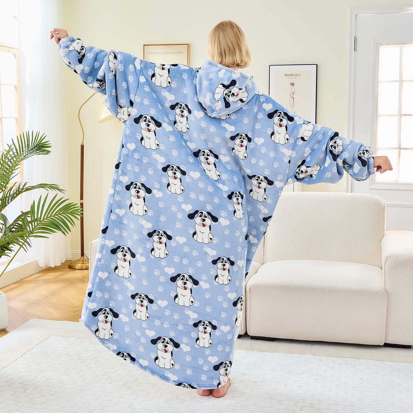 Extra Long Oversized Sherpa Hoodie Blanket
