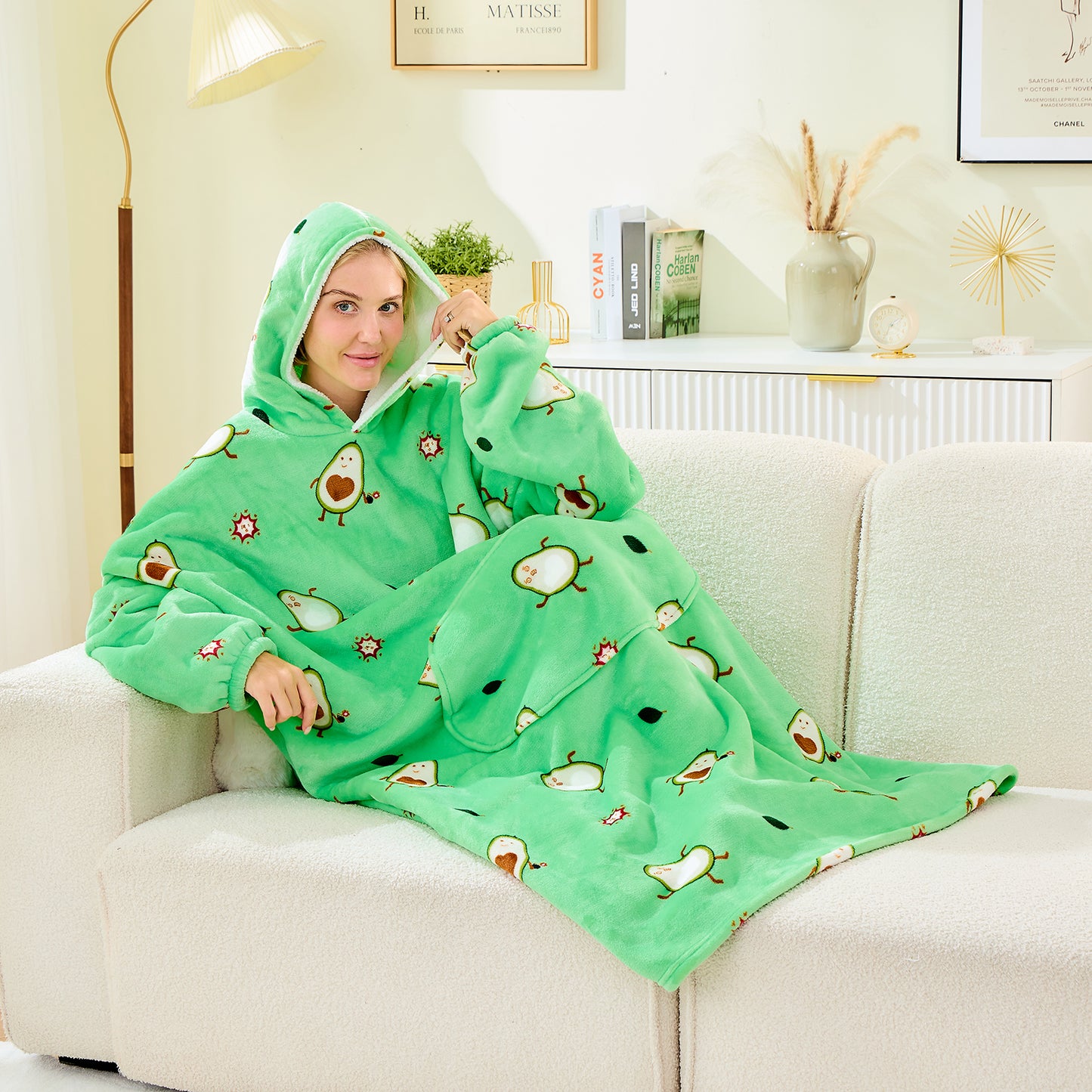 Oversized Sherpa Fleece Sweatshirt Blanket