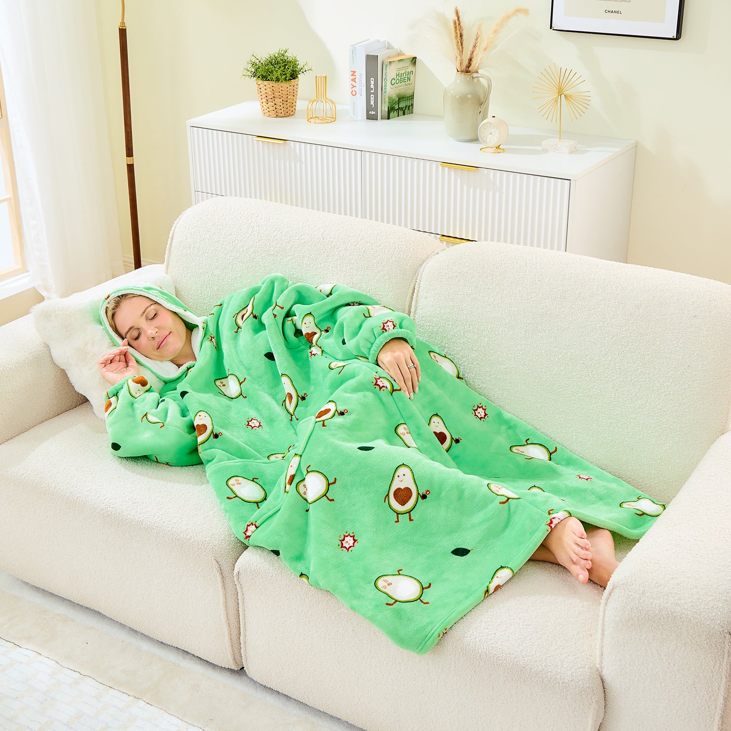 Oversized Sherpa Fleece Sweatshirt Blanket