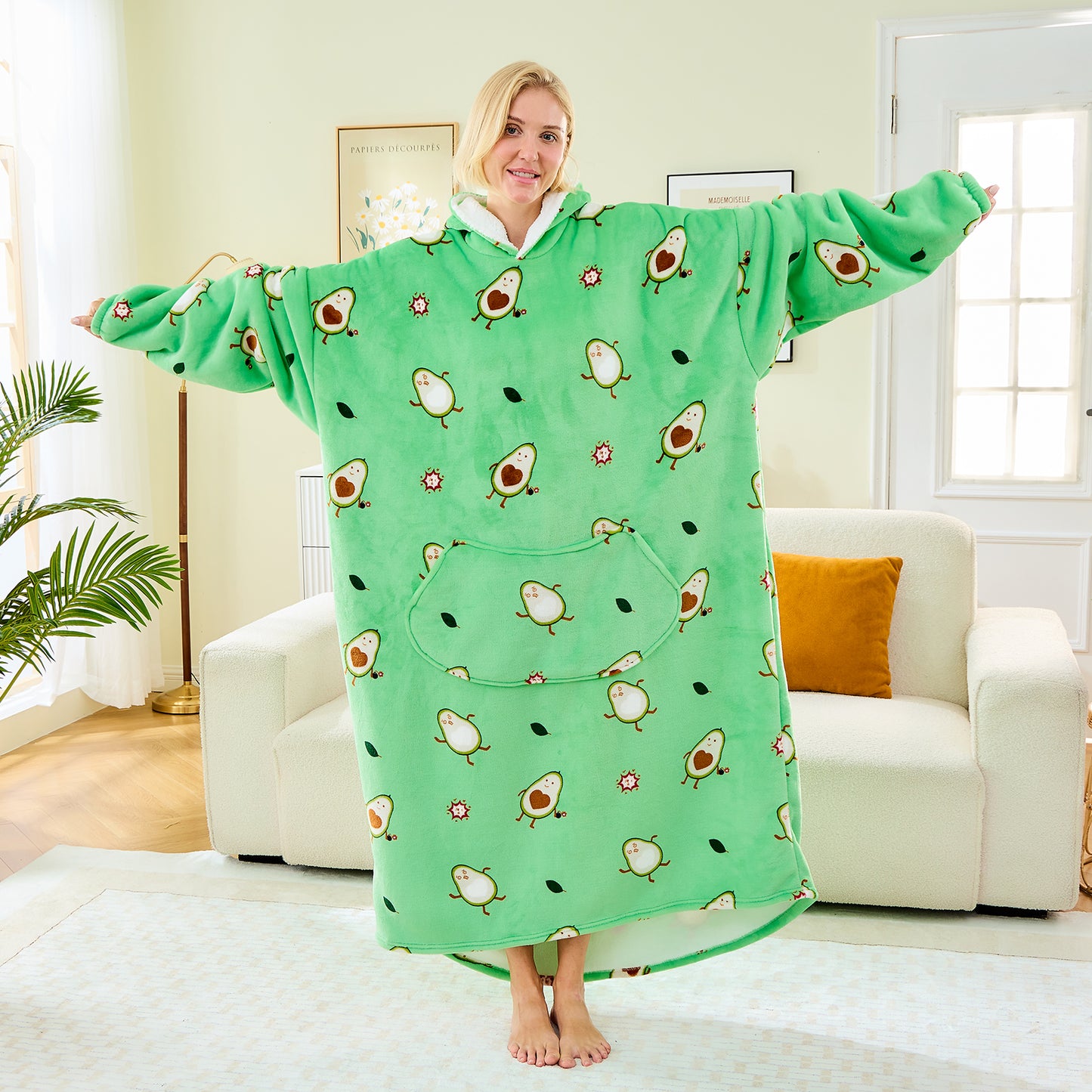 Oversized Sherpa Fleece Sweatshirt Blanket