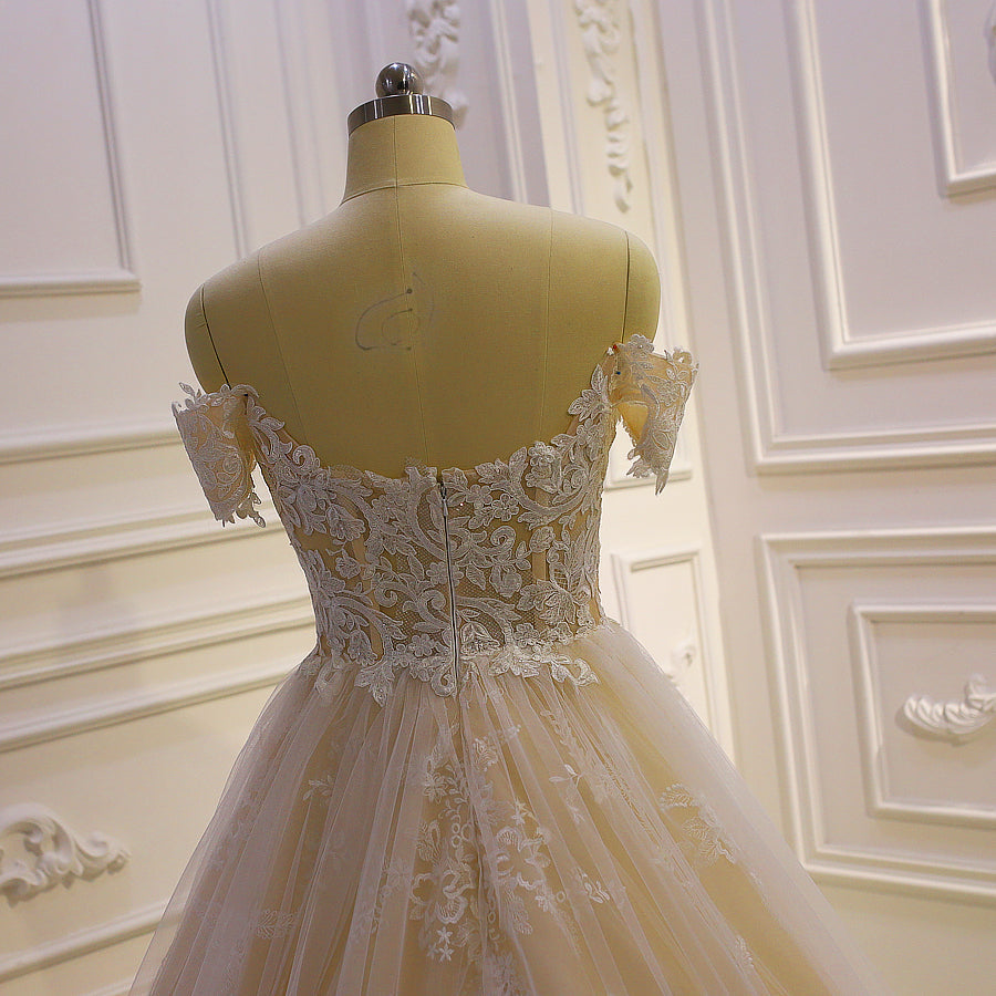 Romantic Applique Sweetheart A Line Wedding Dresses
