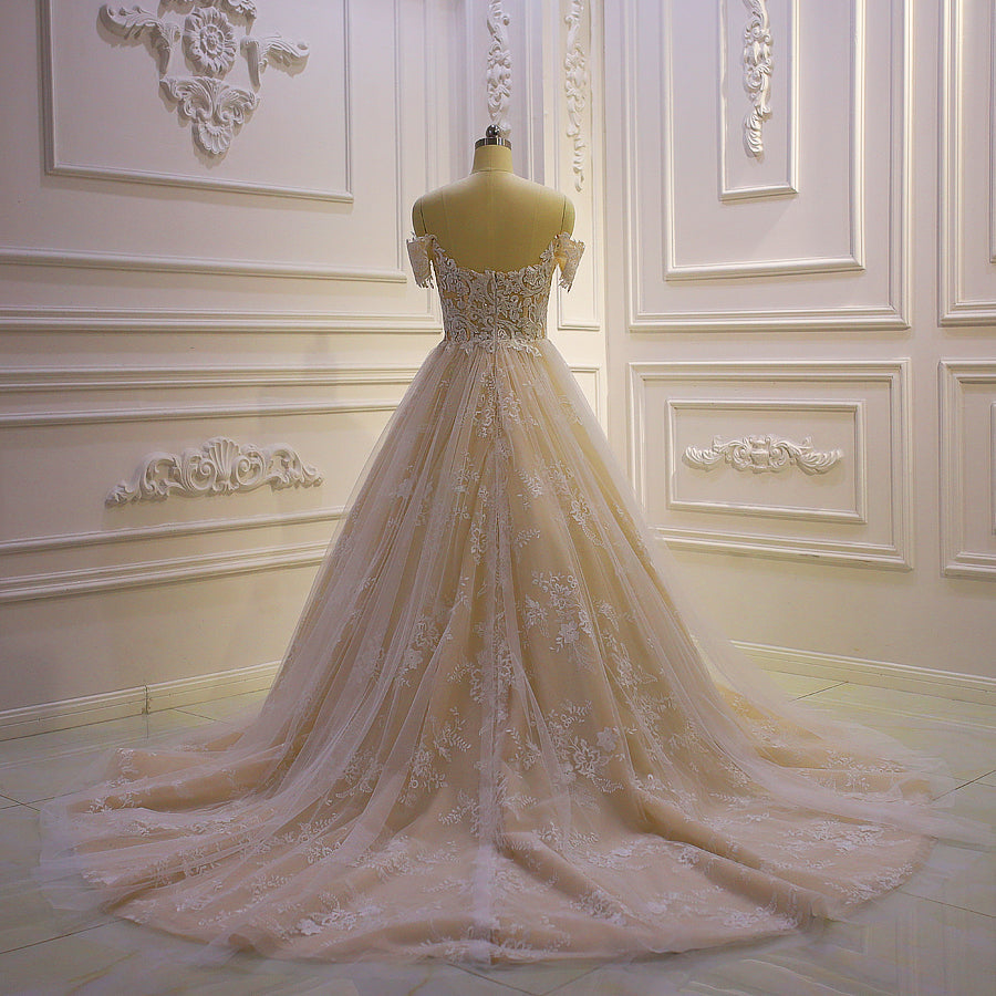 Romantic Applique Sweetheart A Line Wedding Dresses