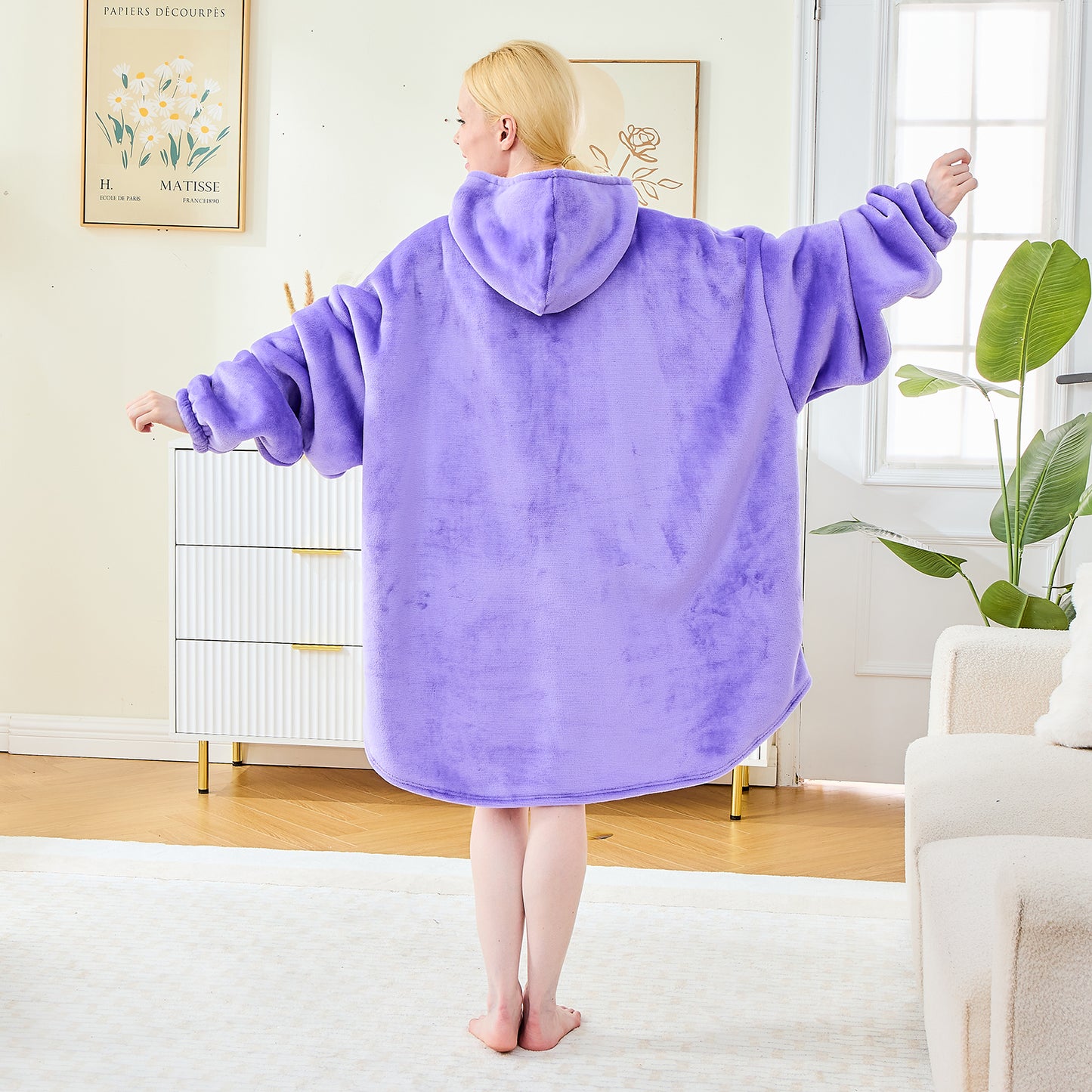 Oversized Sherpa Hoodie Blanket – Cosy Wearable Blanket for Teens and Adult