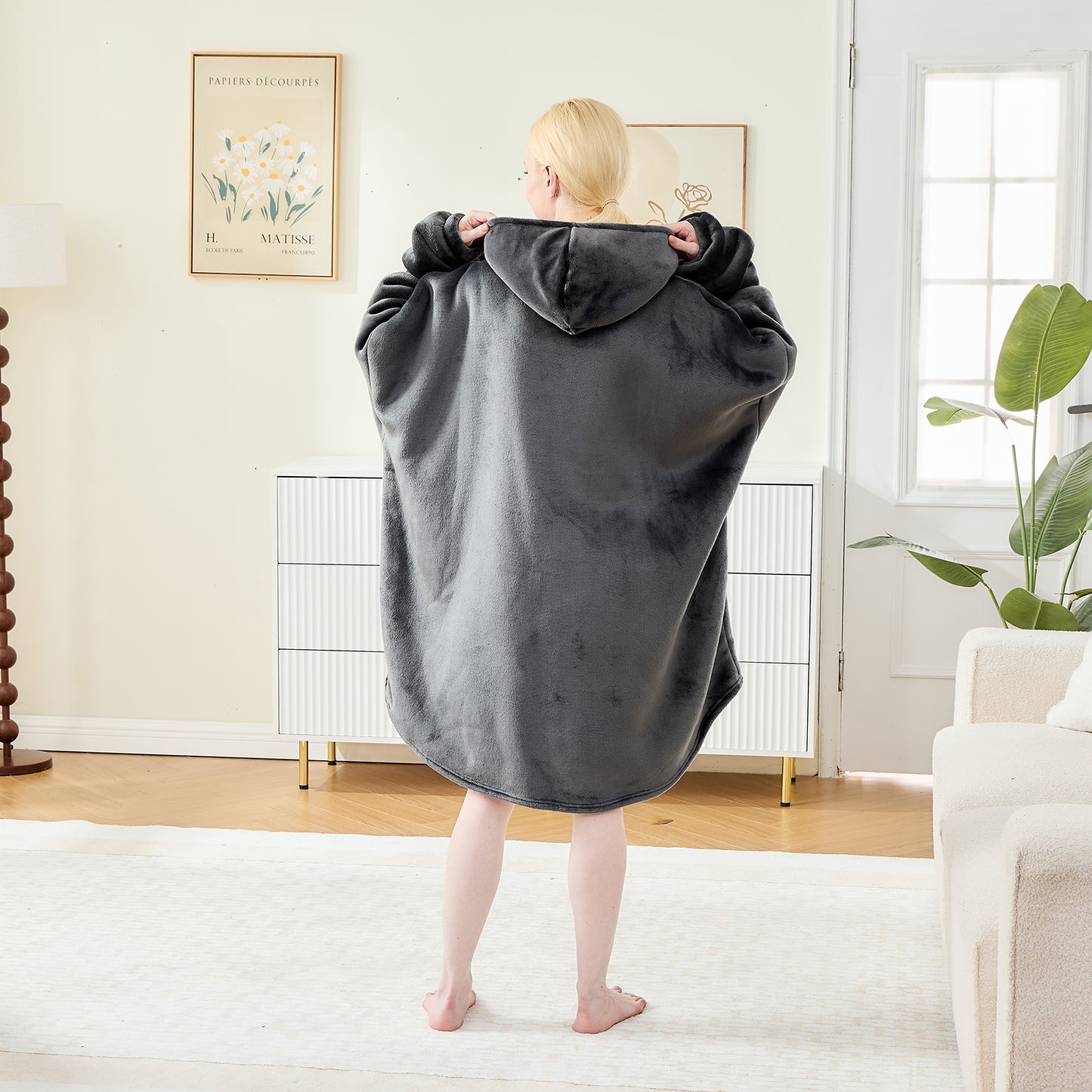 Premium Oversized Hoodie Blanket – Fleece & Sherpa Lined Cosy Wear