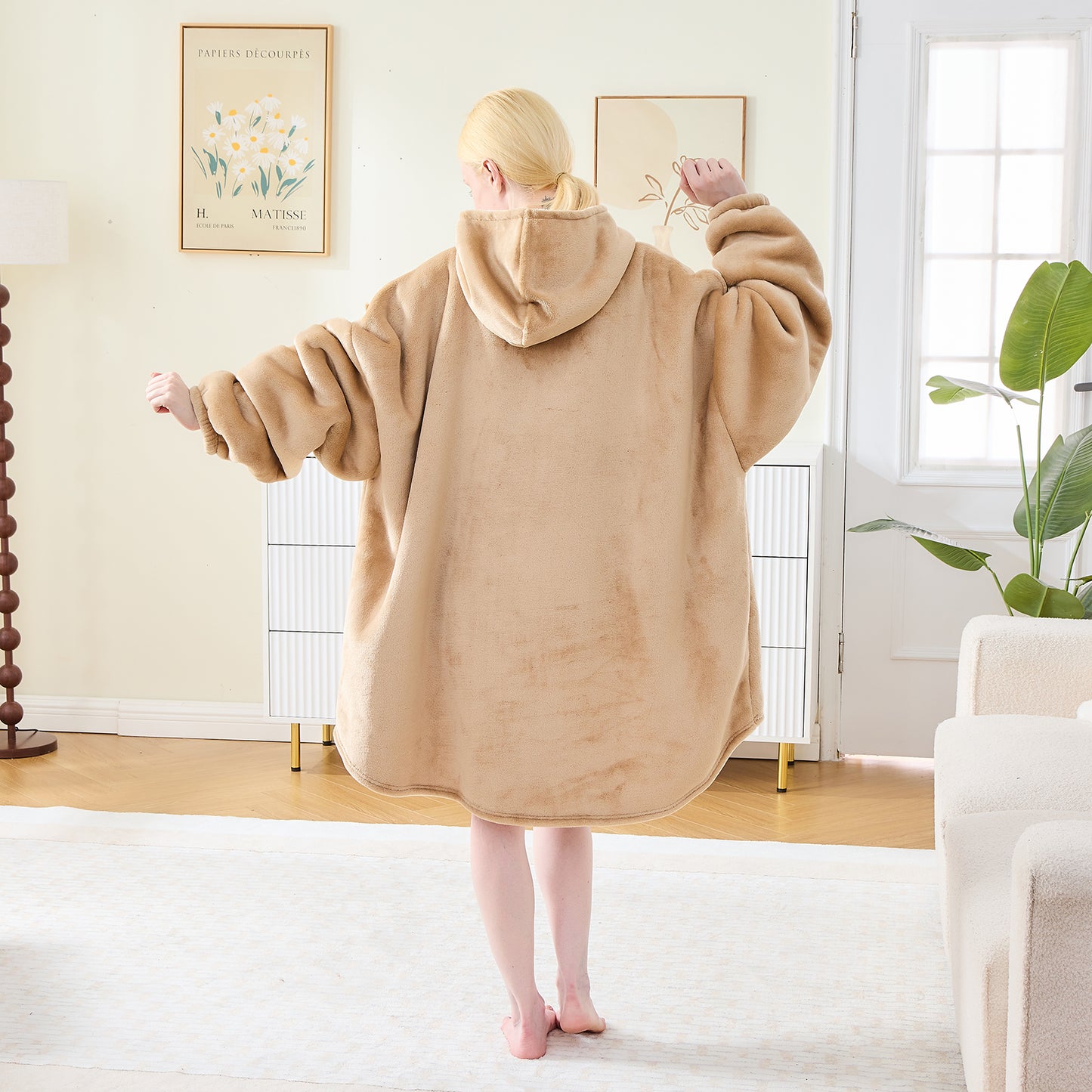 Unisex Oversized Hoodie Blanket – Sherpa Lined Wearable Blanket