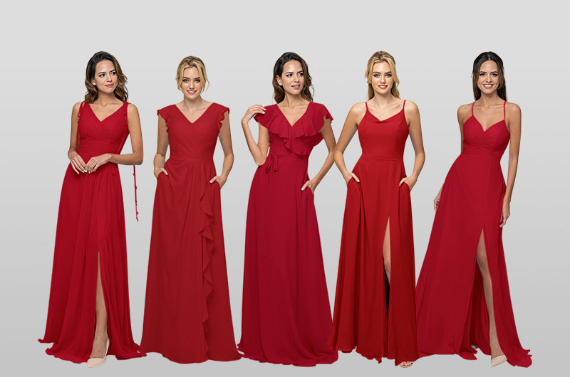 red bridesmaid dresses