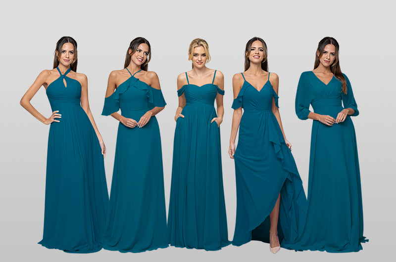 peacock bridesmaid dresses