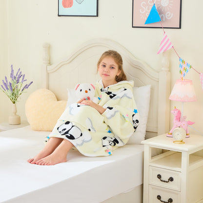 Panda Kids Oversized Hoodie Blanket – Sherpa Lined Cosy Hoodie