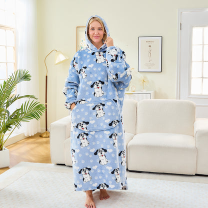 Extra Long Oversized Sherpa Hoodie Blanket