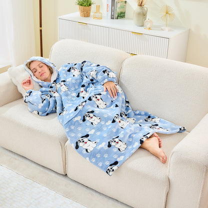Extra Long Oversized Sherpa Hoodie Blanket