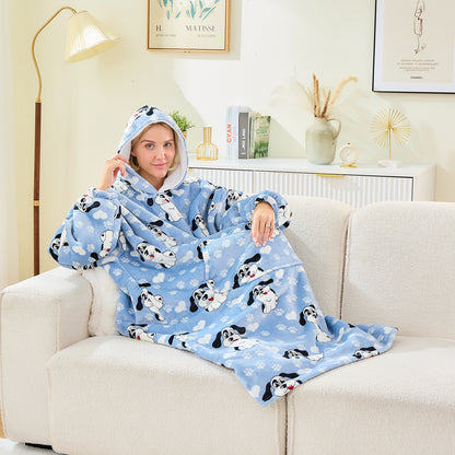Extra Long Oversized Sherpa Hoodie Blanket