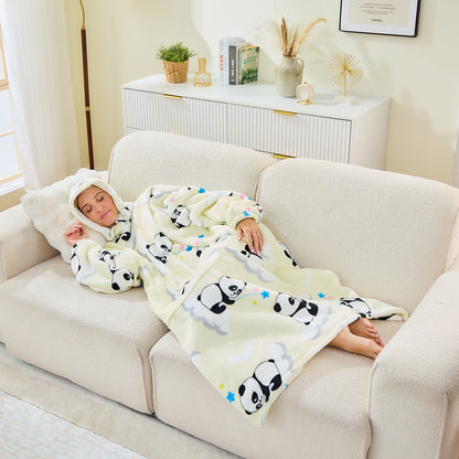 Extra Long Panda Oversized Hoodie Blanket