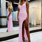 Sheath V-Neck Sleeveless Long Floor Length Velvet Sequin Prom Dress