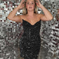 Sexy Fitted Sweetheart Sleeveless Short Velvet Sequin Prom Dress