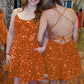 A-Line Spaghetti Straps Sleeveless Short Velvet Sequin Prom Dress