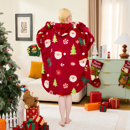 Christmas Gift Hoodie Blanket – Oversized Sherpa Wearable Blankets