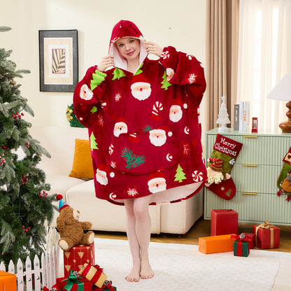 Christmas Gift Hoodie Blanket – Oversized Sherpa Wearable Blankets