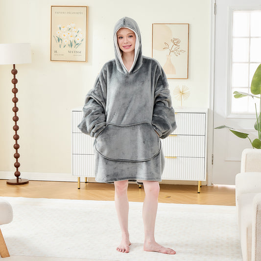 Comfy Oversized Hoodie Blanket – Sherpa Fleece in Multiple Colours