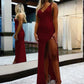 Sheath V-Neck Sleeveless Long Floor Length Velvet Sequin Prom Dress