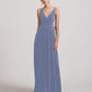 Spaghetti Strap V Neck Faux Wrap Velvet Bridesmaid Dresses