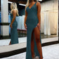 Sheath V-Neck Sleeveless Long Floor Length Velvet Sequin Prom Dress