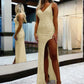 Sheath V-Neck Sleeveless Long Floor Length Velvet Sequin Prom Dress