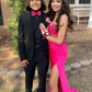 Sweetheart Corset Bodice Fitted Prom Dresses With Slit