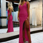 Sheath V-Neck Sleeveless Long Floor Length Velvet Sequin Prom Dress