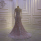 Long Sleeve V Neck Lace Up Back Mermaid Wedding Dresses
