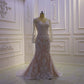 Long Sleeve V Neck Lace Up Back Mermaid Wedding Dresses