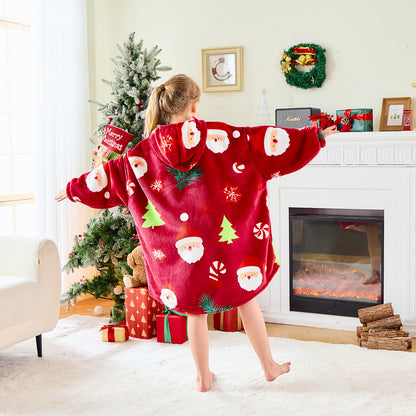 Kids Christmas Oversized Hoodie Blanket