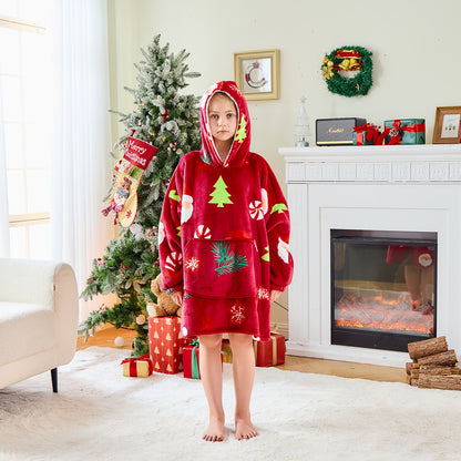 Kids Christmas Oversized Hoodie Blanket