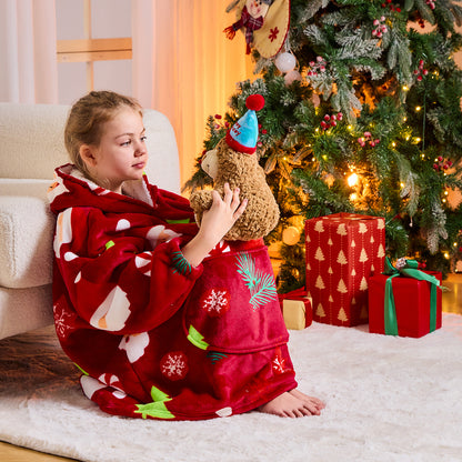 Kids Christmas Oversized Hoodie Blanket
