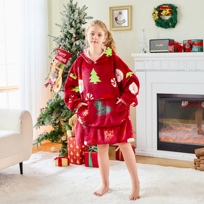 Kids Christmas Oversized Hoodie Blanket