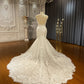 Straps V Neck Mermaid Wedding Dresses With Applique