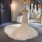 Exquisite Spaghetti Strap Lace Mermaid Wedding Dresses With Chapel Train