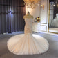 Exquisite Spaghetti Strap Lace Mermaid Wedding Dresses With Chapel Train