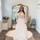 Long Sleeve A Line Applique Wedding Dresses