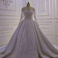 Gorgeous Long Sleeve V Neck Applique A Line Wedding Dresses