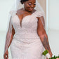 Off the Shoulder Applique Mermaid Beaded Wedding Dress