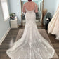 Straps Scoop Applique Mermaid Wedding Dresses