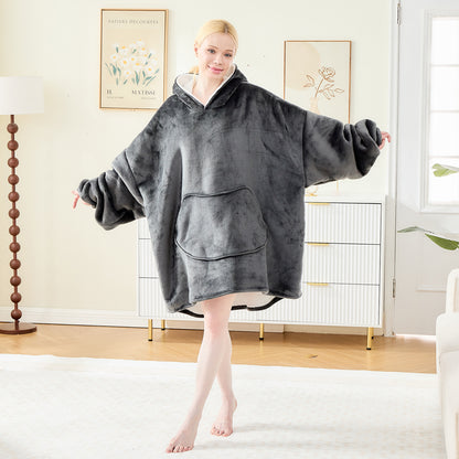 Premium Oversized Hoodie Blanket – Fleece & Sherpa Lined Cosy Wear
