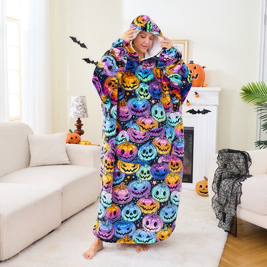 Jack-o-Lantern Wearable Blanket Hoodie