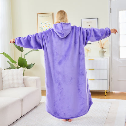 Purple Oversized Hoodie Blanket – Sherpa Fleece Lined