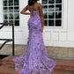 Strapless Sweetheart Long Fitted Corset Gown with 3D Flowers