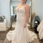 Straps Scoop Applique Mermaid Wedding Dresses