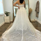 Applique Bodice A Line Wedding Dresses With Side Slit